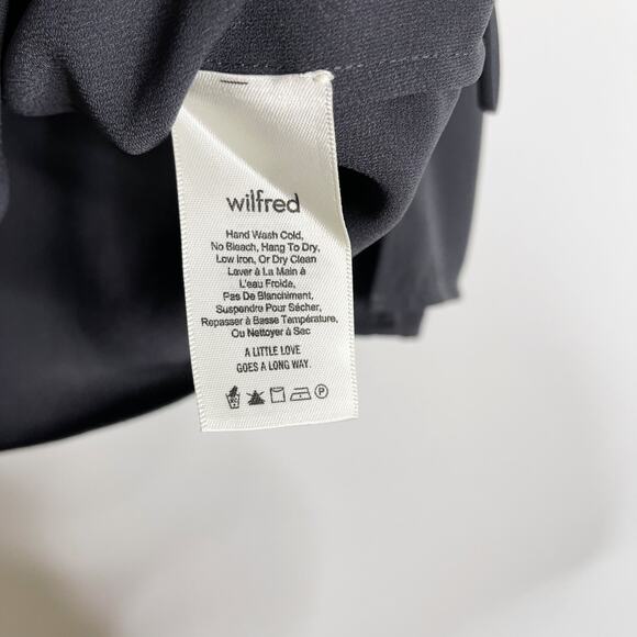 Aritzia Wilfred Small S Gray Pozzi Open Tie Sleeve Blouse Long Sleeve Top - Picture 7 of 9